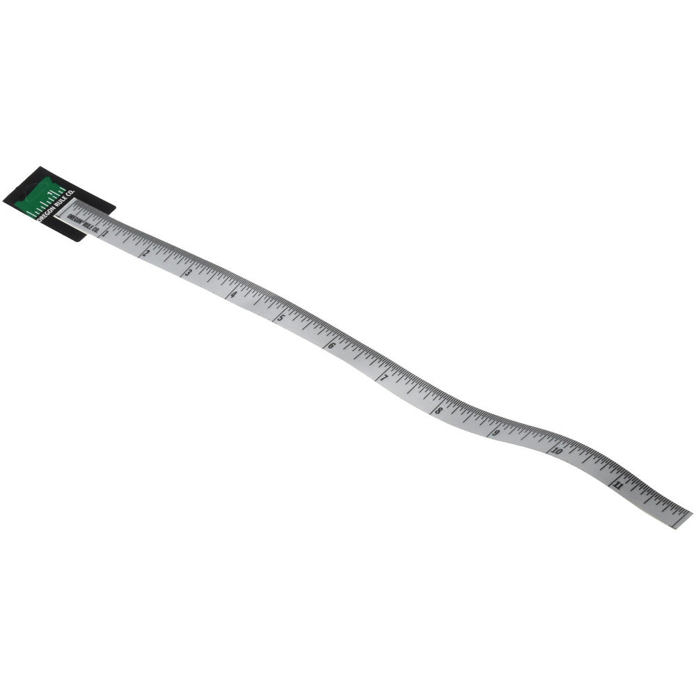OREGON RULE COMPANY FNS-S012L-TC 1 Ft. Long x 1/2 Inch Wide, 1/32 Inch Graduation, Silver, Mylar Adhesive Tape Measure