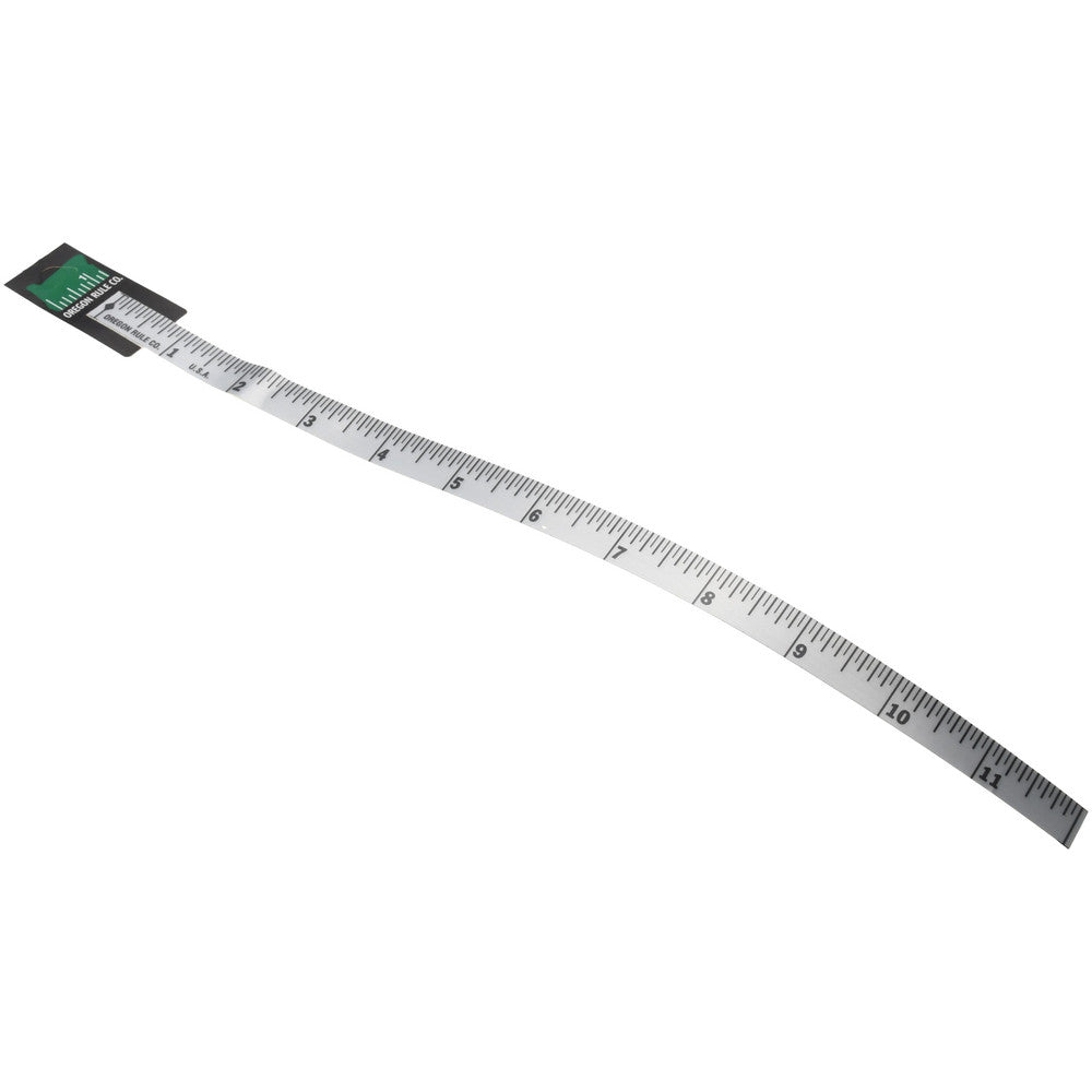 Oregon Rule Company FN-S012L-TC 1 Ft. Long x 1/2 Inch Wide, 1/16 Inch Graduation, Silver, Mylar Adhesive Tape Measure