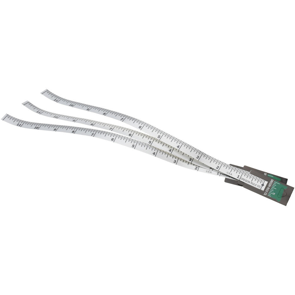 Oregon Rule Company FN-S012R-TC 1 Ft. Long x 1/2 Inch Wide, 1/16 Inch Graduation, Silver, Mylar Adhesive Tape Measure