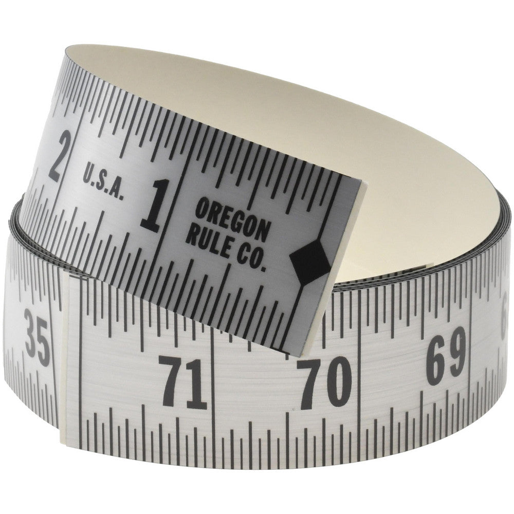 OREGON RULE COMPANY ER-S072R-TC 6 Ft. Long x 1-1/4 Inch Wide, 1/16 Inch Graduation, Silver, Mylar Adhesive Tape Measure