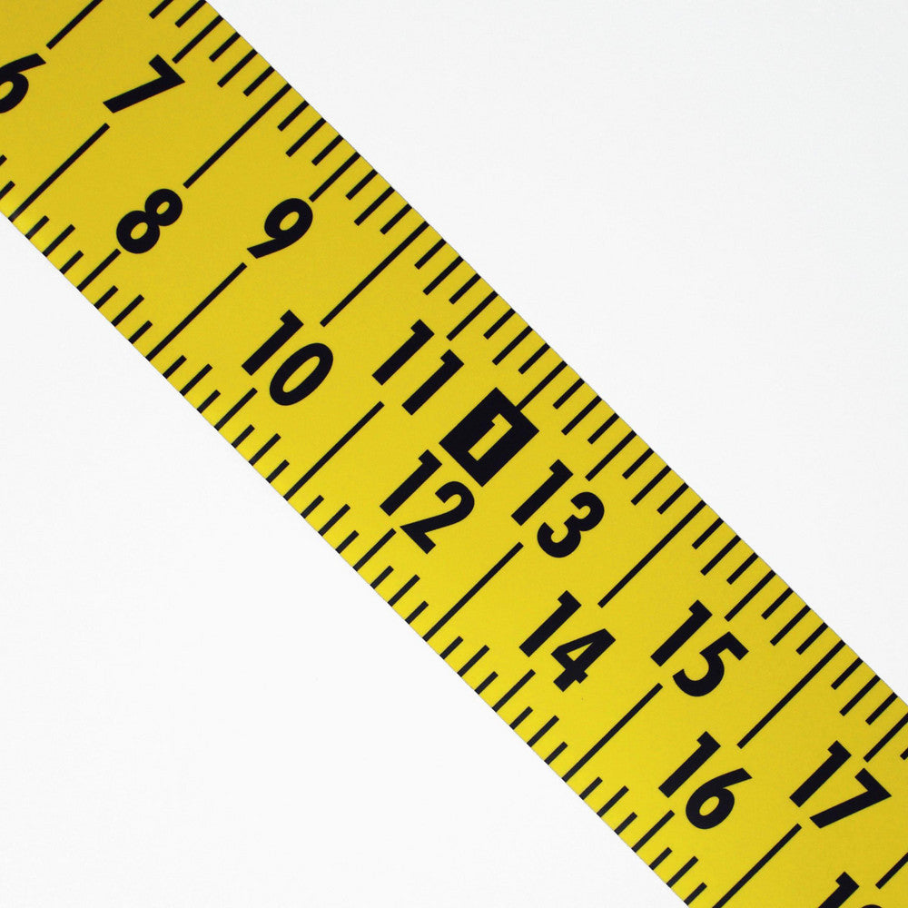 OREGON RULE COMPANY FXW-Y720L-TC 60 Ft. Long x 3 Inch Wide, 1/4 Inch Graduation, Yellow, Mylar Adhesive Tape Measure