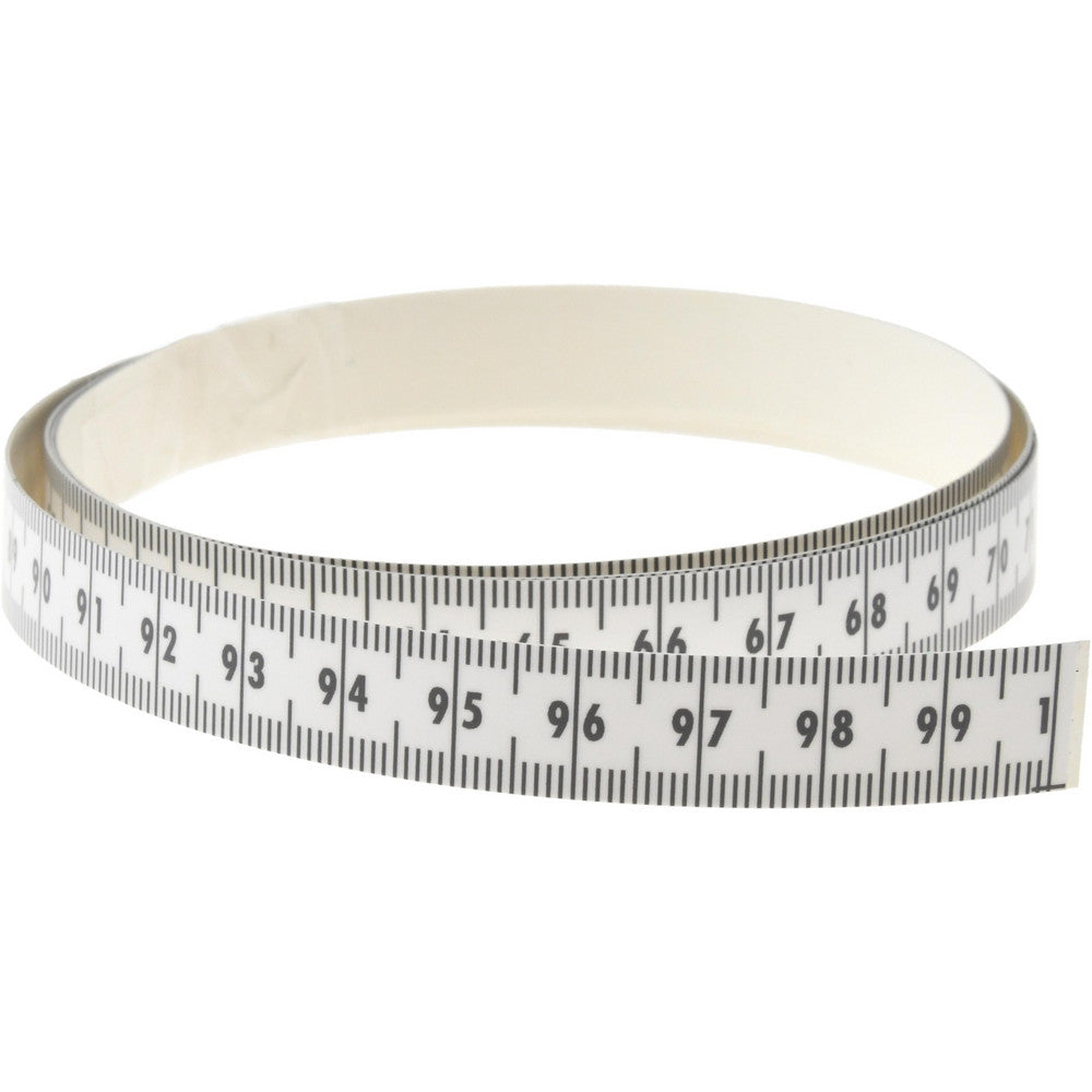 Oregon Rule Company CN-W001L-TC 1 m Long x 1/2 Inch Wide, 1/16 Inch Graduation, White, Mylar Adhesive Tape Measure