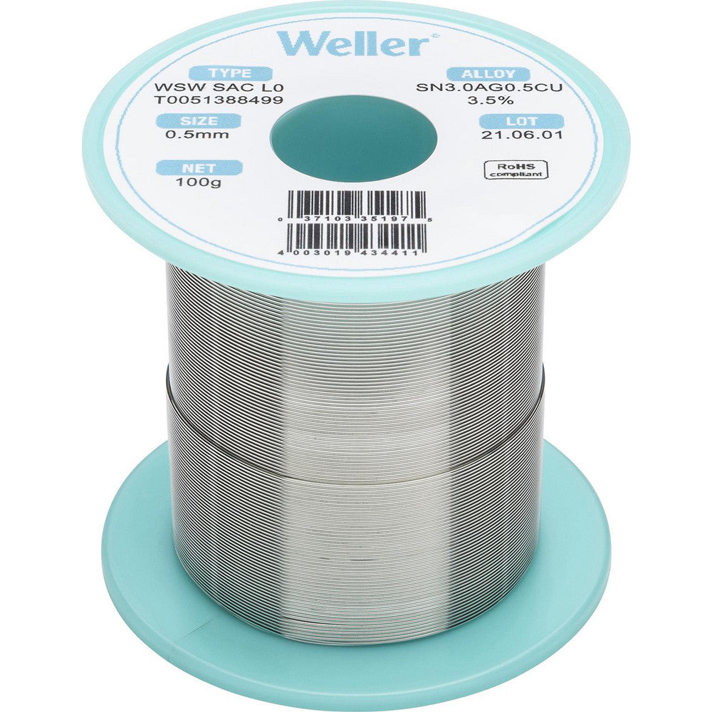 Weller T0051388499 Solder Solder Type Lead Free Material Alloy Container Type Spool Container Size 100 g Minimum Melting Temperature 422.6 Maximum Melting Temperature 429.8