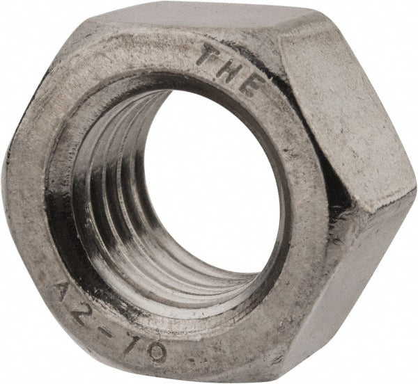 Value Collection 834180PR Hex Nut M18x2.5, Grade 18-8 & Austenitic Grade A2 Stainless Steel, Bright/Uncoated Finish