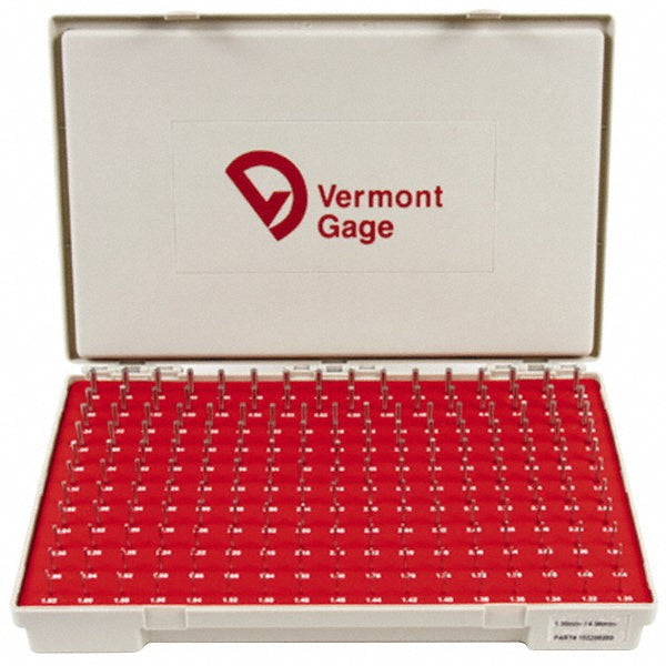 Vermont Gage 102100200 Class ZZ Plug Gage Set 1.3 to 4.98 mm Range, 185 Pc