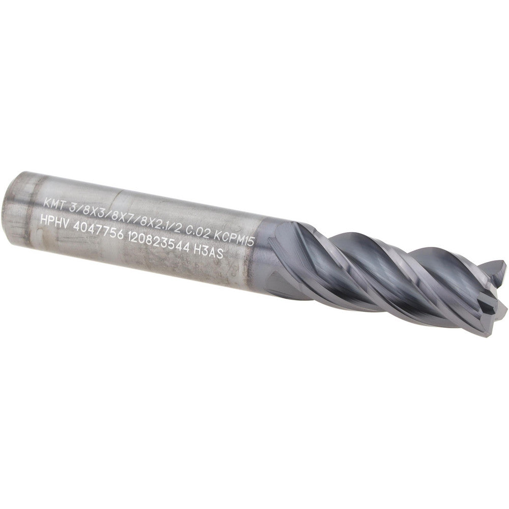 Kennametal 4047756 Corner Chamfer End Mill 3/8" Dia, 7/8" LOC, 4 Flute, 0.0200" Chamfer Width, Solid Carbide