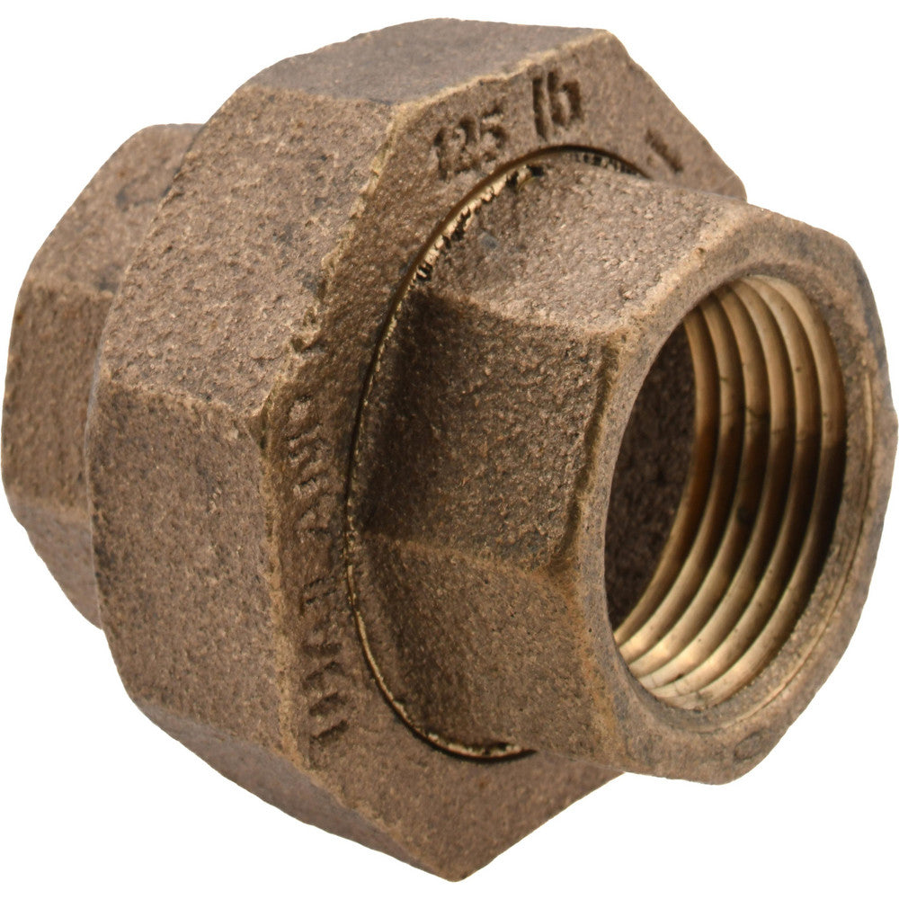 Merit Brass XNL187-16 Brass Pipe Union 1" Fitting, Threaded, FNPT x FNPT, Class 125, Lead Free