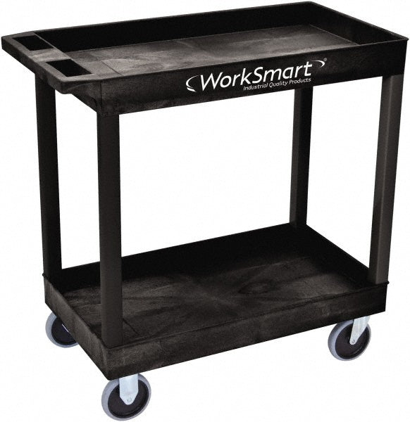 Value Collection WS-MH-PCAR-019 Shelf Utility Cart Plastic, Black