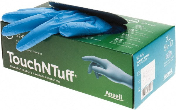 Ansell 586316 Series TouchNTuff Disposable Gloves Size X-Large, 3.1 mil, Uncoated-Coated Nitrile, Industrial Grade, Unpowdered