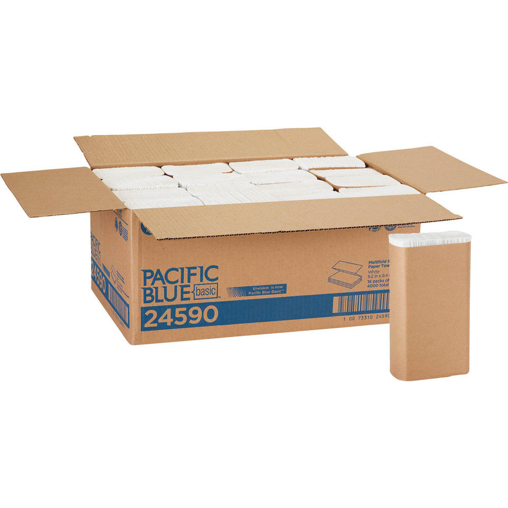 Georgia Pacific 24590 Pacific Blue Basic 1-Ply Recycled Multifold Paper Towel (Previously Envision), White