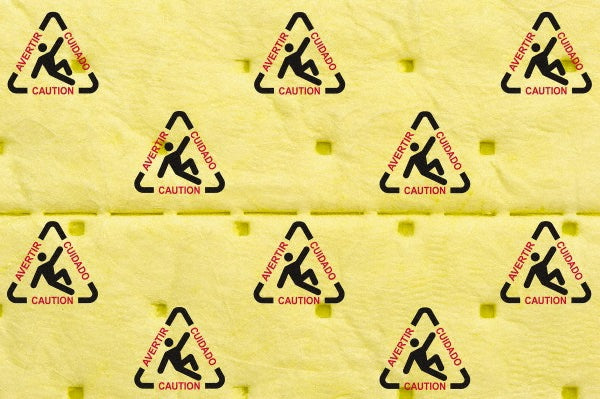 Brady SPC Sorbents CH15P Sorbent Pad Chemical & Hazmat Use, 15" Wide, 150' Long, 20 gal, Black, Red & Yellow