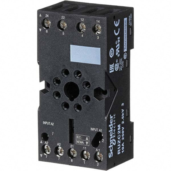 Schneider Electric RUZC2M 250 Volt, 10 Amp, Cylindrical Relay Socket