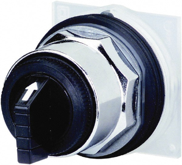 Schneider Electric 9001KS43B Selector Switch Only 3 Positions, Maintained (MA), 600V, Black Knob & Push Button