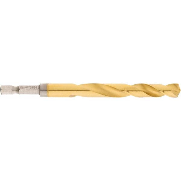 Milwaukee Tool 48-89-4622 Mechanics Drill Bit 25/64" Dia, 135 ° Point, High Speed Steel, Hex Shank, Split Point