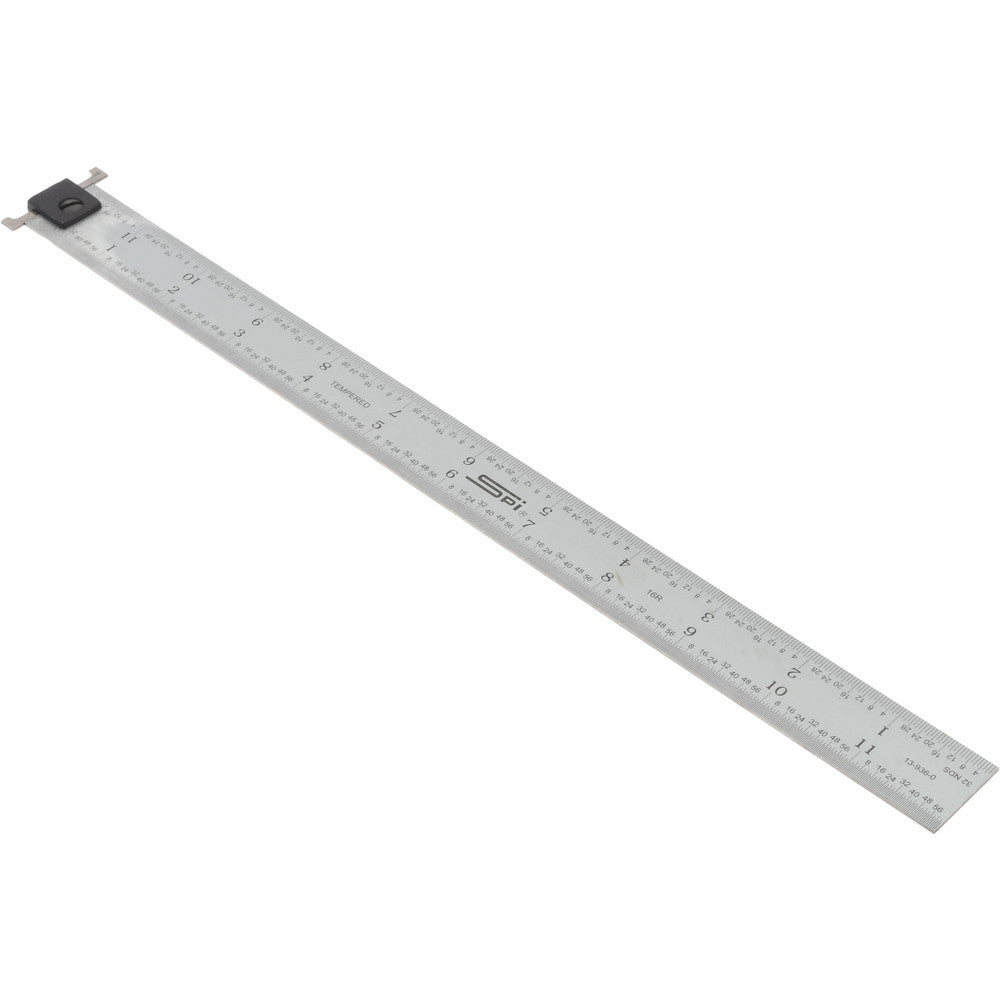 SPI 13-936-0 Steel Rule 12" OAL, 16R Graduation, 1" OAW