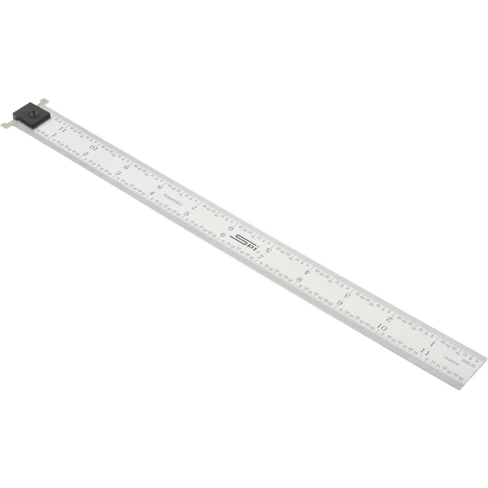 SPI 13-937-8 Steel Rule 12" OAL, English & Metric Graduation, 1" OAW