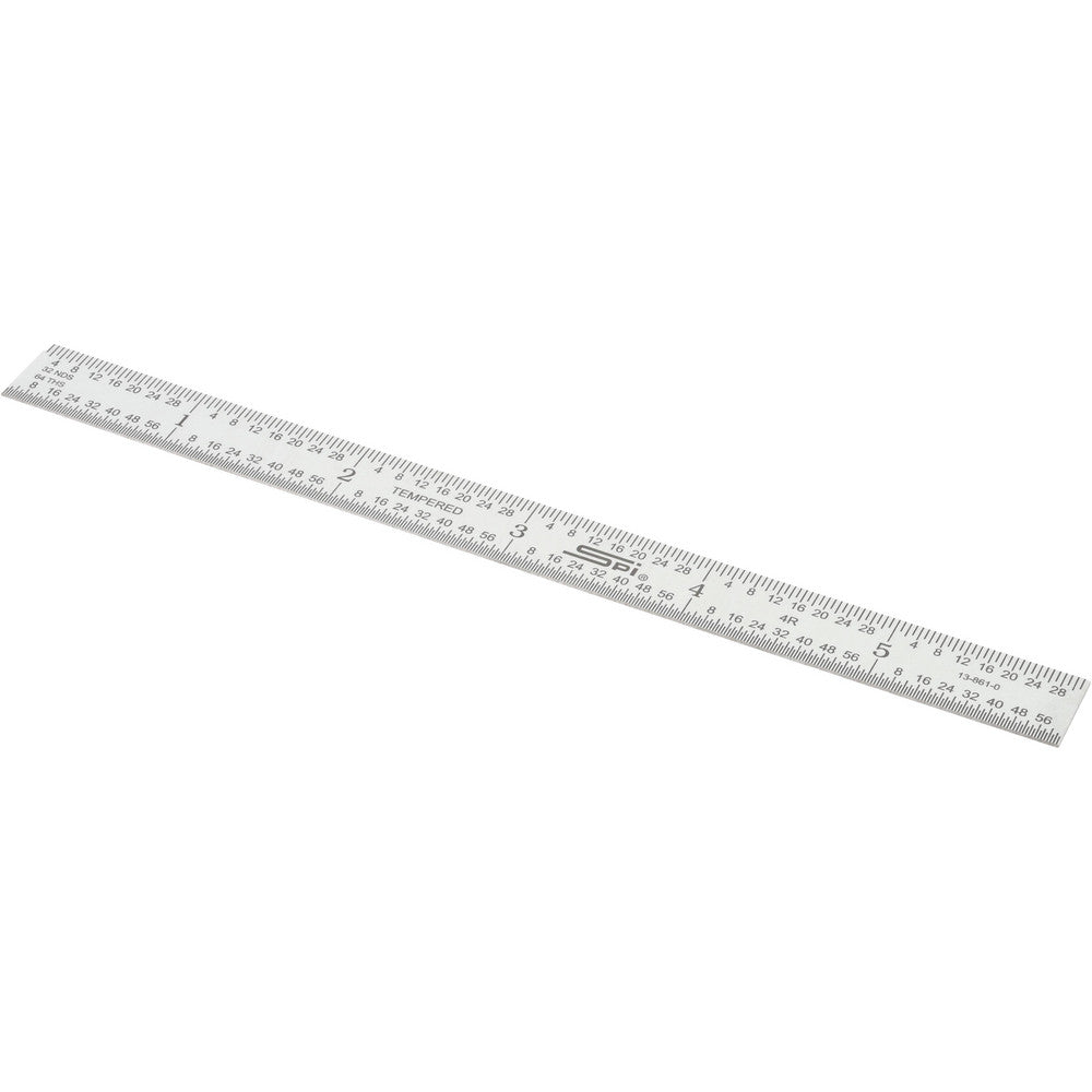 SPI 13-861-0 Steel Rule 6" OAL, 4R Graduation, Flexible, 1/2" OAW