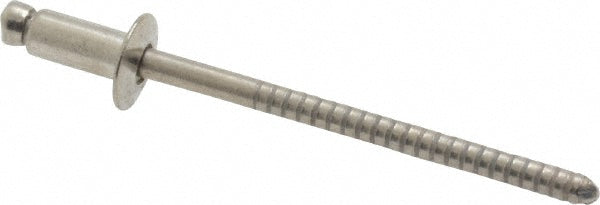 RivetKing FBF42/P100 Open End Blind Rivet Dome Head, Stainless Steel Body, Stainless Steel Mandrel