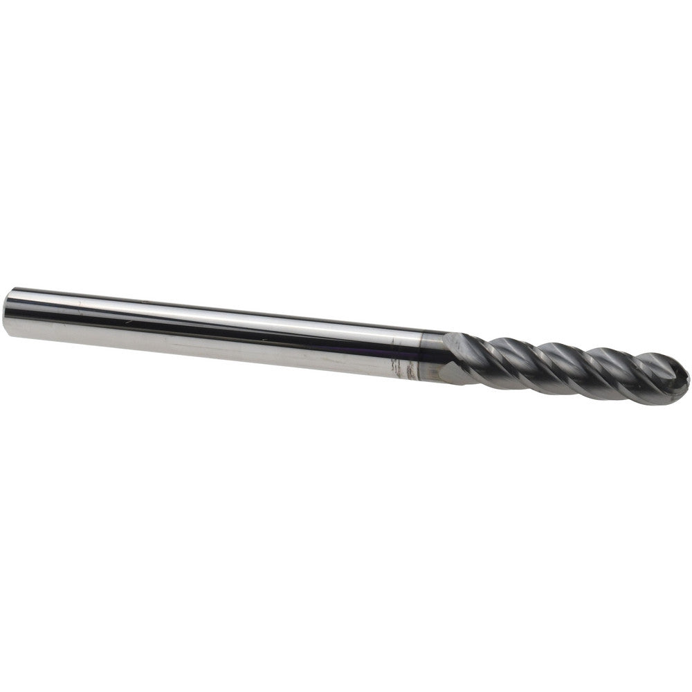Accupro 70210406 Ball End Mill 0.1875" Dia, 0.75" LOC, 4 Flute, Solid Carbide