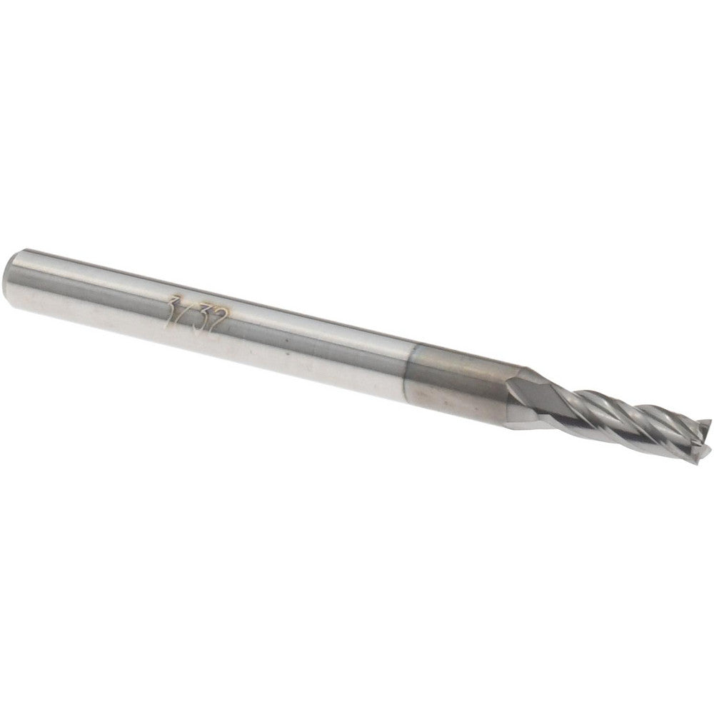 Accupro 70212246 Square End Mill 3/32'' Dia, 9/32'' LOC, 1/8'' Shank Dia, 1-1/2'' OAL, 4 Flutes, Solid Carbide