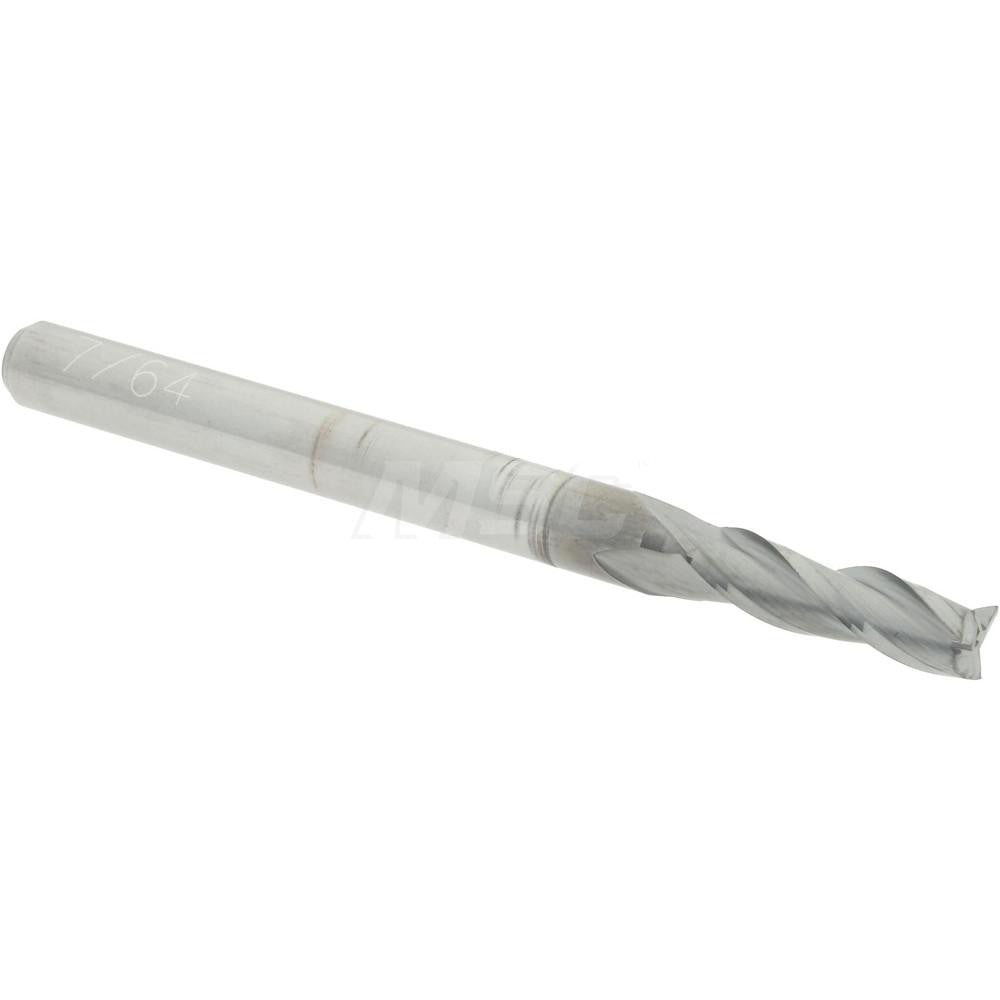 Accupro 70212410 Square End Mill 7/64'' Dia, 3/8'' LOC, 1/8'' Shank Dia, 1-1/2'' OAL, 3 Flutes, Solid Carbide