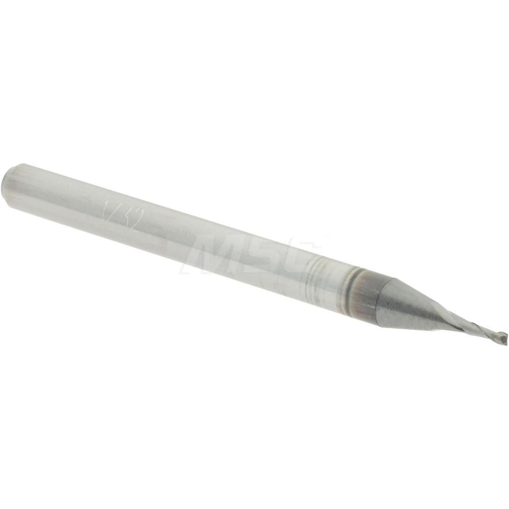 Accupro 70212675 Square End Mill 1/32'' Dia, 3/32'' LOC, 1/8'' Shank Dia, 1-1/2'' OAL, 2 Flutes, Solid Carbide