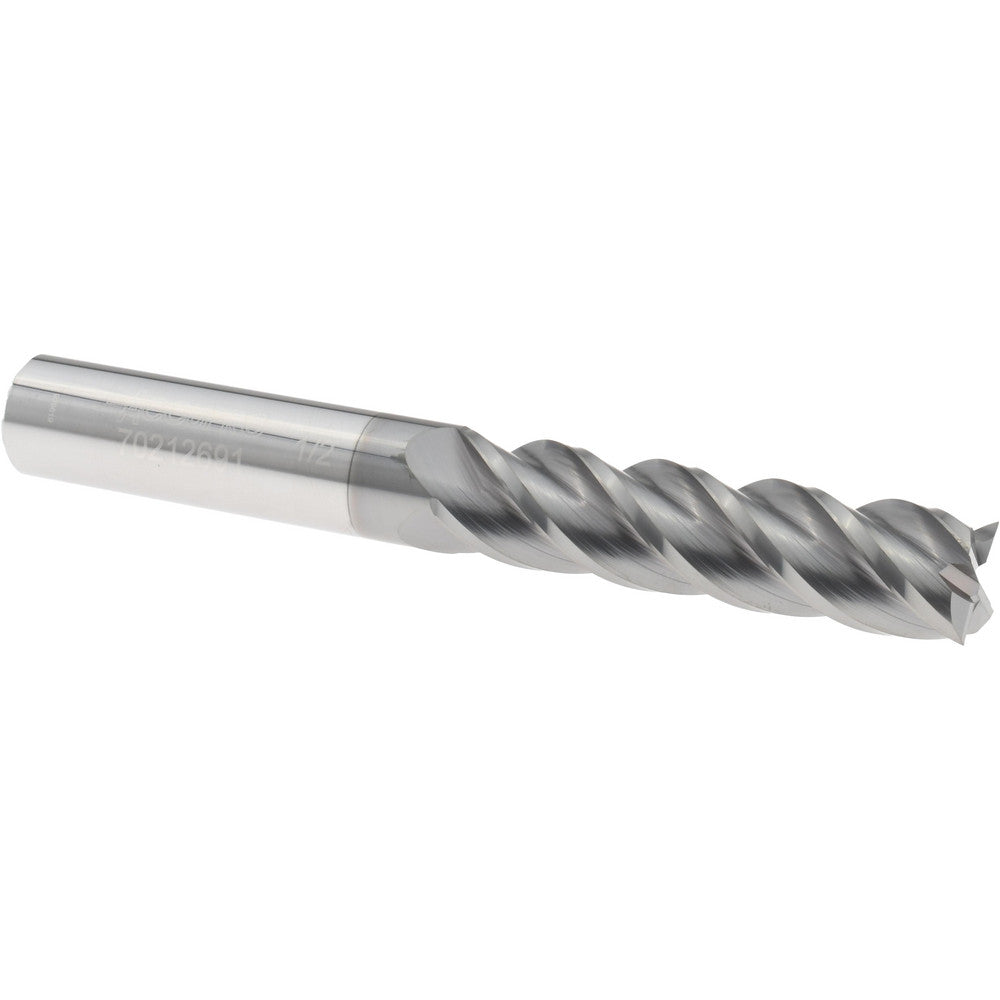 Accupro 70212691 Square End Mill 1/2'' Dia, 2'' LOC, 1/2'' Shank Dia, 4'' OAL, 4 Flutes, Solid Carbide
