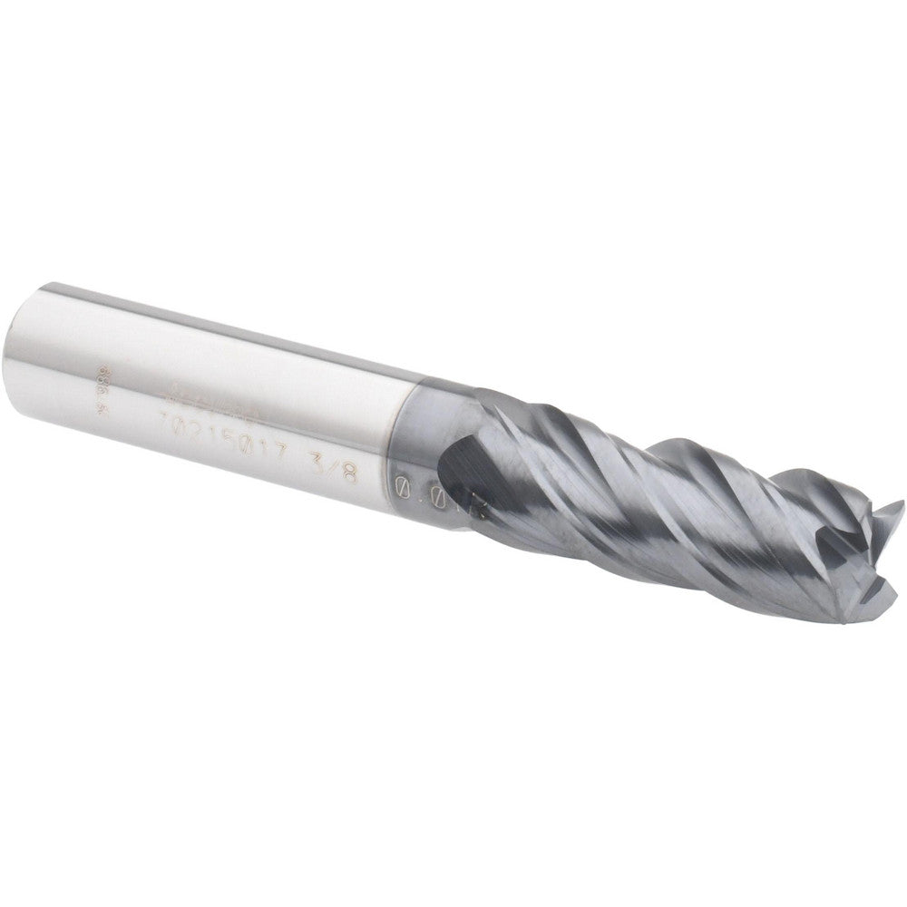 Accupro 70215017 Corner Radius End Mill 3/8" Dia, 7/8" LOC, 0.01" Radius, 4 Flutes, Solid Carbide