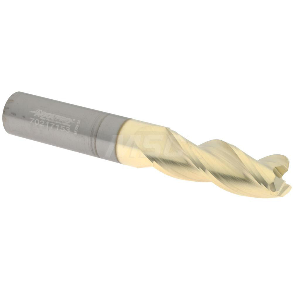 Accupro 314747 Corner Radius End Mill 3/8" Dia, 1" LOC, 37 deg Helix, Corner Radius End, Centercutting
