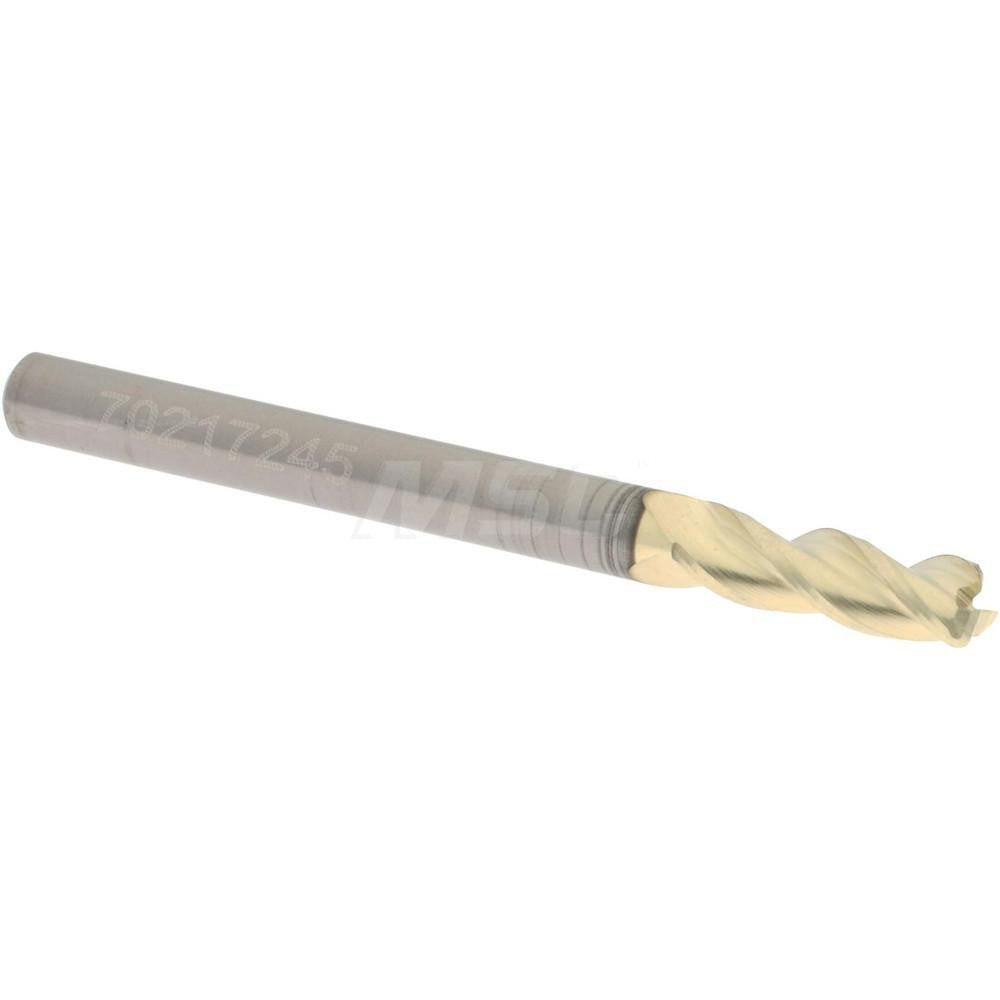 Accupro 314456 Corner Radius End Mill 1/8" Dia, 3/8" LOC, 37 deg Helix, Corner Radius End, Centercutting