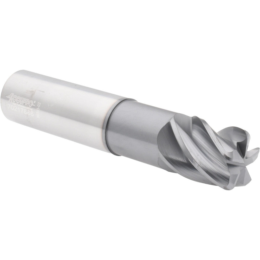 Accupro 95168627 Corner Radius End Mill 1" Dia, 1-1/4" LOC, 0.1250" Radius, 5 Flute, Solid Carbide