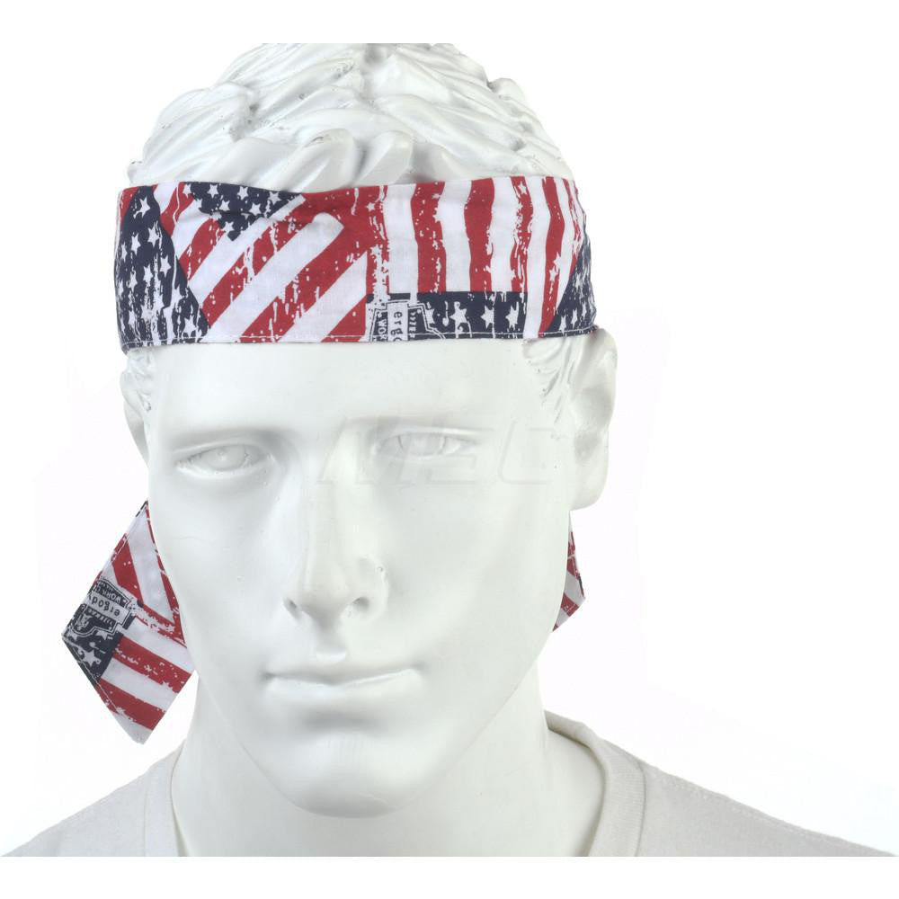 Ergodyne 12303 Cooling Headband Size Universal, Blue, Red & White, Cooling Relief, Hand Washable & Low-Profile