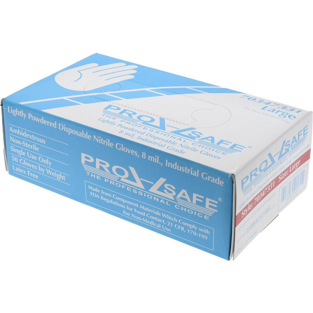PRO-SAFE 63-338/L Disposable Glove Size Large, 8.0 mil, Nitrile, General Purpose Grade, Powdered