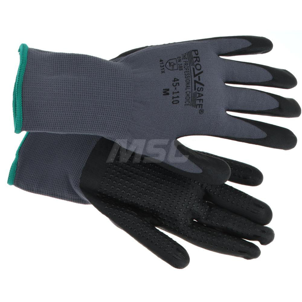 PRO-SAFE 45-110-M Work Gloves PRO-SAFE Size Medium, Nitrile-Coated Nylon, General Purpose