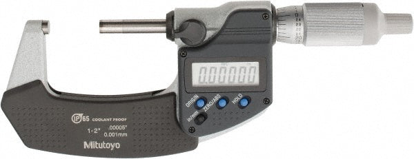 Mitutoyo 293-345-32 Electronic Outside Micrometer 2" Max, Solid Carbide Face, IP65