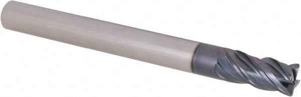 Kyocera SGS Precision Tools 36570 Corner Radius End Mill 1/4" Dia, 1/2" LOC, 0.0200" Radius, 4 Flute, Solid Carbide