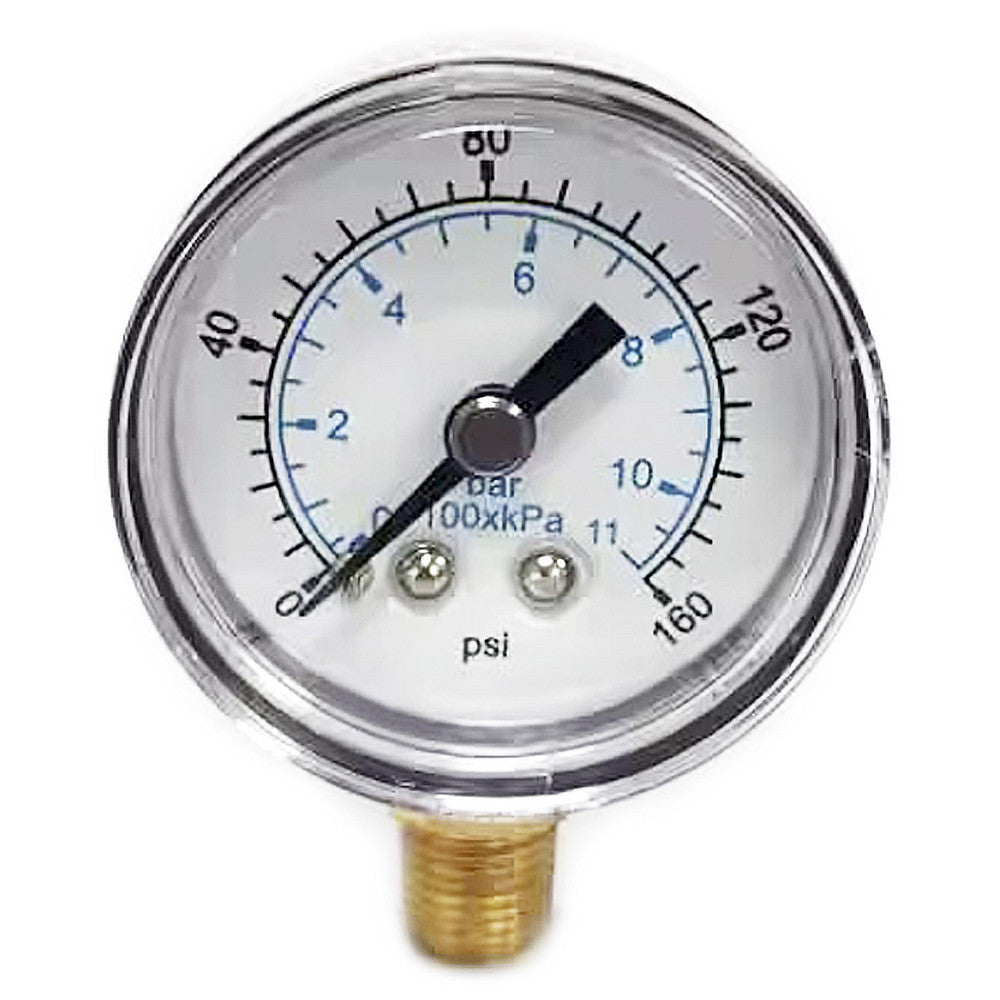 Value Collection 111CL15160 Pressure Gauge 1-1/2" Dial, 160 psi, 1/8" Thread, NPT, Lower Mount