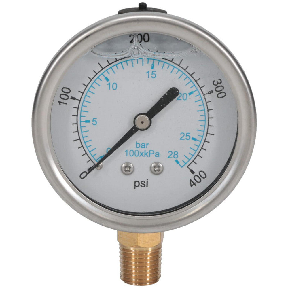Value Collection 115AL25400 Pressure Gauge 2-1/2" Dial, 400 psi, 1/4" Thread, NPT, Lower Mount