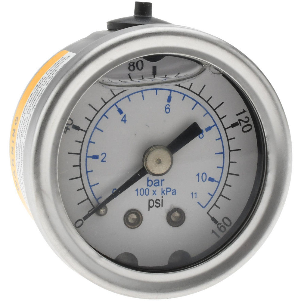 Value Collection 116AB15160 Pressure Gauge 1-1/2" Dial, 160 psi, 1/8" Thread, NPT, Center Back Mount
