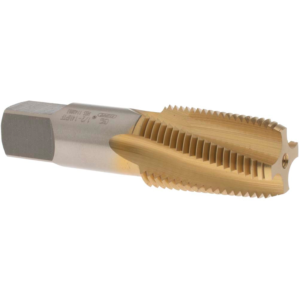 OSG 1738005 Standard Pipe Tap 1/2-14, NPTF, 4 Flutes, Vanadium High Speed Steel, TiN Finish