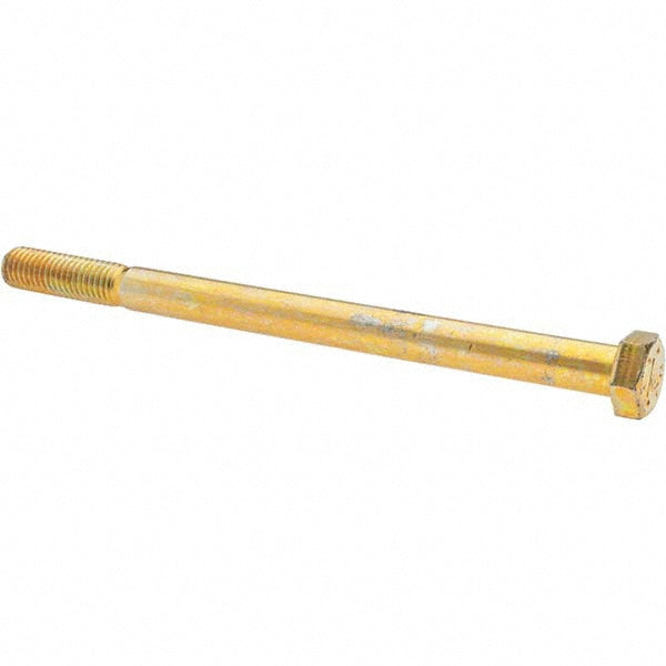 Value Collection 39123 Hex Head Cap Screw 1/2-13 x 7-1/2", Grade 8 Steel, Zinc Yellow Dichromate Finish