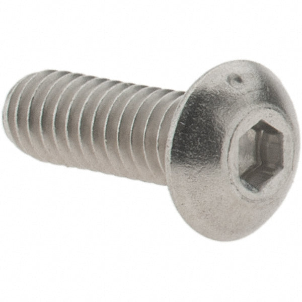 Value Collection C56001210 Button Socket Cap Screw #8-32, 1/2" Length Under Head, Stainless Steel, Bright/Uncoated