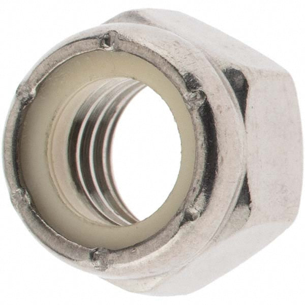 Value Collection C52000819-10 Hex Lock Nut Insert Lock, Nylon Insert, 7/16-14, Grade 18-8 Stainless Steel