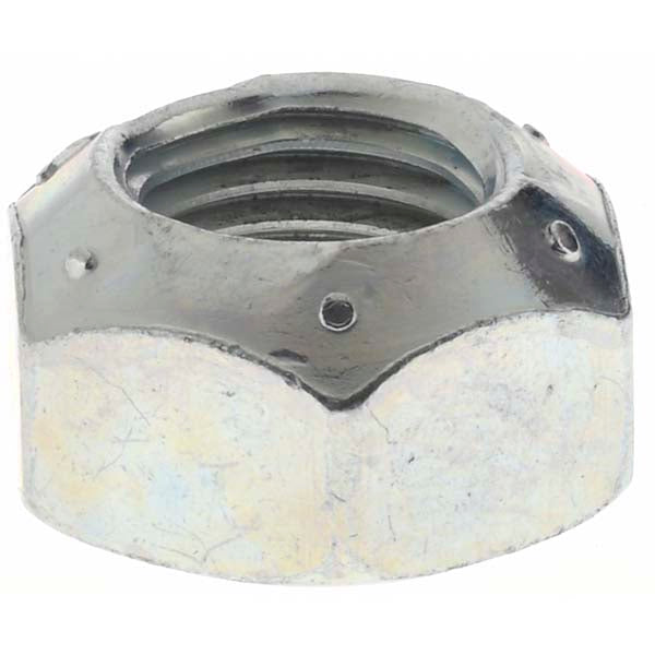 Value Collection KP66144 Hex Lock Nut Distorted Thread, 7/16-20, Grade C Steel, Zinc-Plated with Wax
