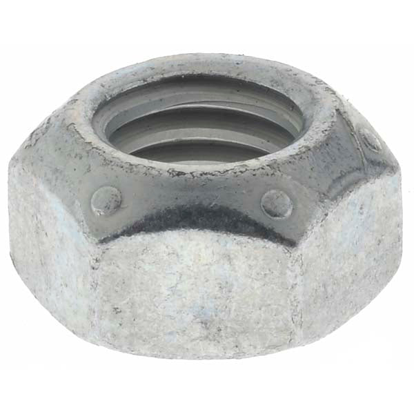 Value Collection KP66130 Hex Lock Nut Distorted Thread, 7/16-14, Grade C Steel, Zinc-Plated with Wax