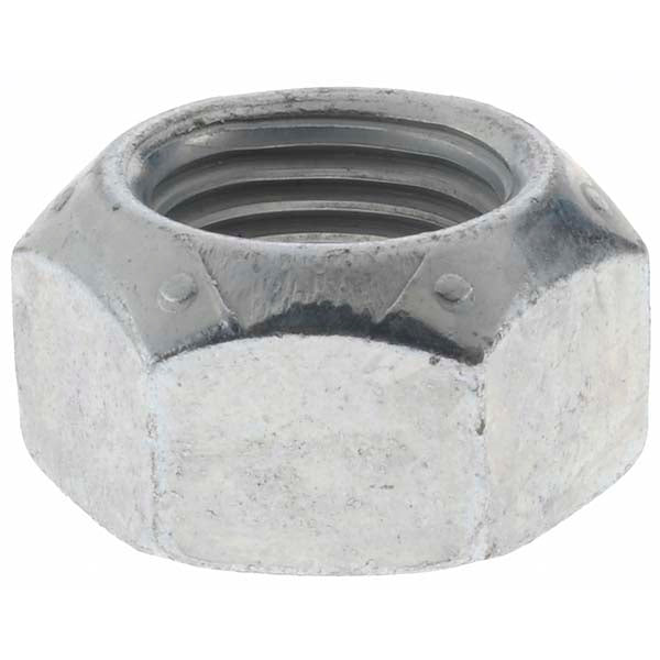 Value Collection KP66145 Hex Lock Nut Distorted Thread, 1/2-20, Grade C Steel, Zinc-Plated with Wax