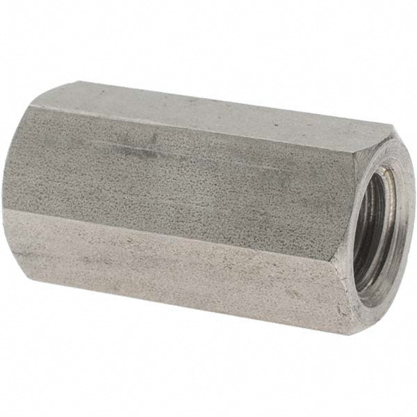 Value Collection 93573 7/16-14 UNC, 1-1/4" OAL Stainless Steel Standard Coupling Nut