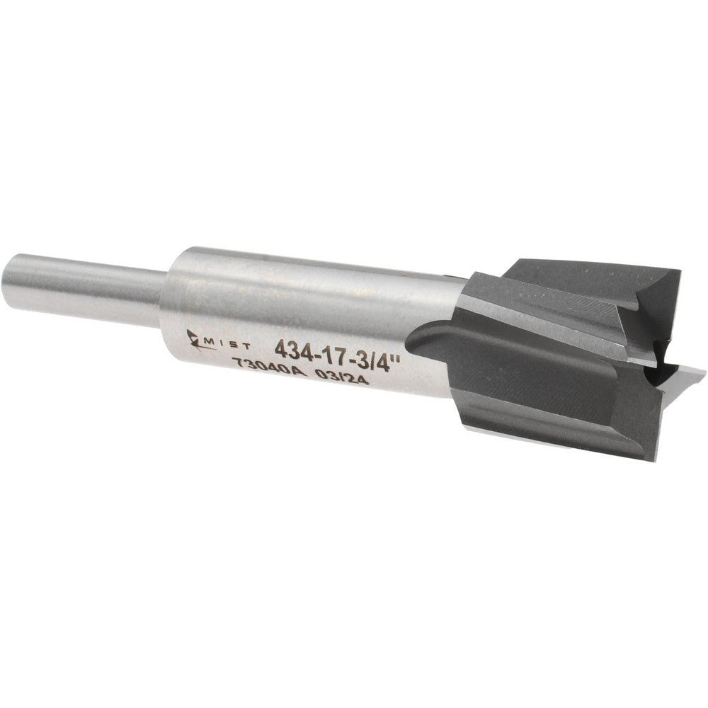 Mist, Incorporated MIT-434-17 3/4" Diam, 1/4" Shank, Diam, 4 Flutes, Straight Shank, Interchangeable Pilot Counterbore