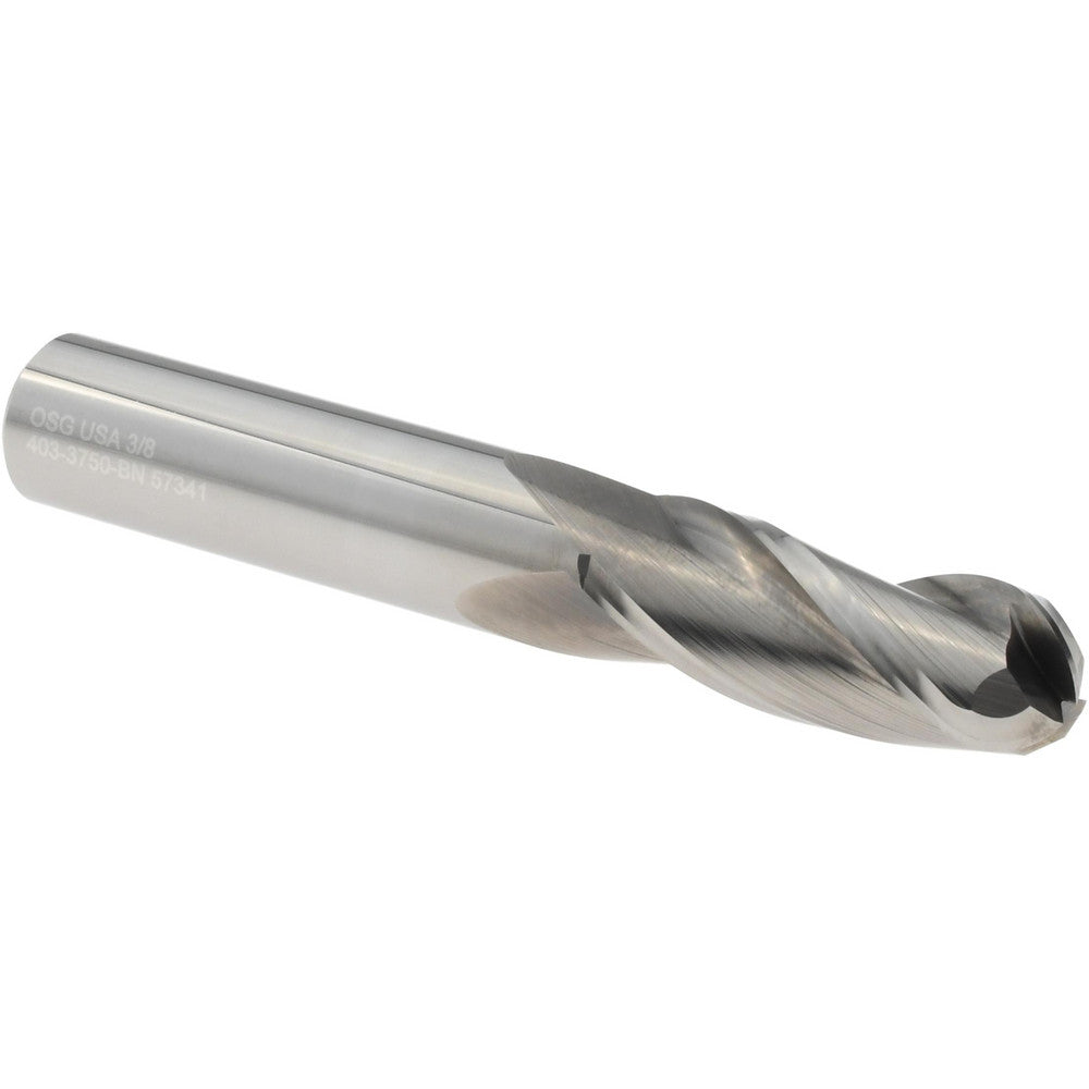 OSG 403-3750-BN Ball End Mill 3/8" Dia, 1" LOC, 3 Flute, Solid Carbide