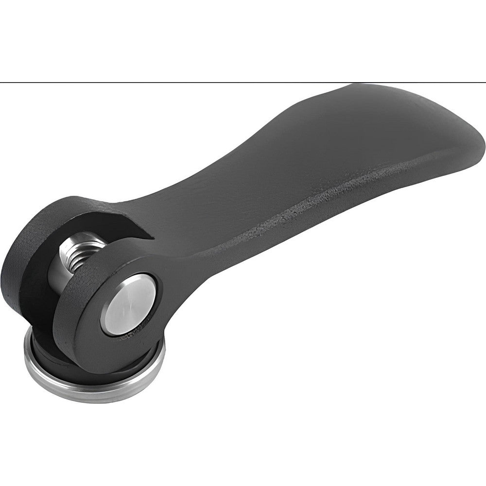 KIPP K2120.15011A Adjustable Clamping Handle #10-32 Thread, 0.71" Hub Dia, Black Powder Coat Cast Aluminum, Black